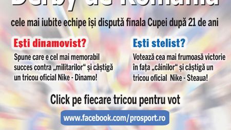 Steliștii și dinamoviștii au asaltat Facebook-ul cu ocazia Cupei!** Vezi dacă ai câștigat unul dintre cele 100 de tricouri de joc originale!