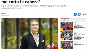 Gigi Becali a ajuns din nou în presa din Spania! Cum i-a luat prin surprindere pe jurnaliștii de la AS: "A făcut-o într-un mod nemilos. Nu e prima dată când oferă declarații josnice"