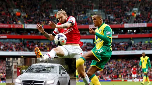 FOTO Bendtner, motiv de haz pentru englezi! Ce au descoperit jurnaliștii britanici la Mercedesul de peste 100.000 de euro al atacantului de la Arsenal
