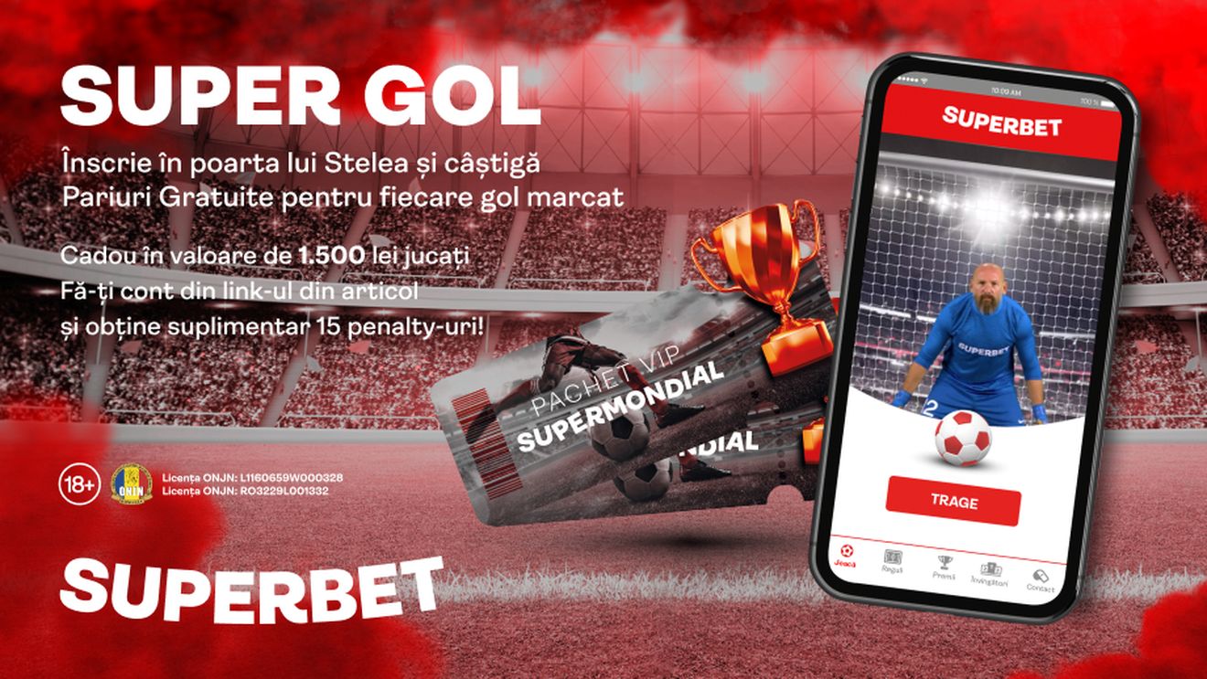 Cadou să joci SuperGol echivalentul a 1500 lei pariați, dacă deschizi cont online la Superbet din link-ul publicat în articol!
