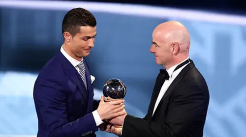 Din nou Ronaldo! Starul Portugaliei și al Realului, cel mai bun jucător din 2016 în viziunea FIFA: „Îmi pare rău că cei de la Barcelona nu sunt aici!” Starul care n-a prins echipa anului