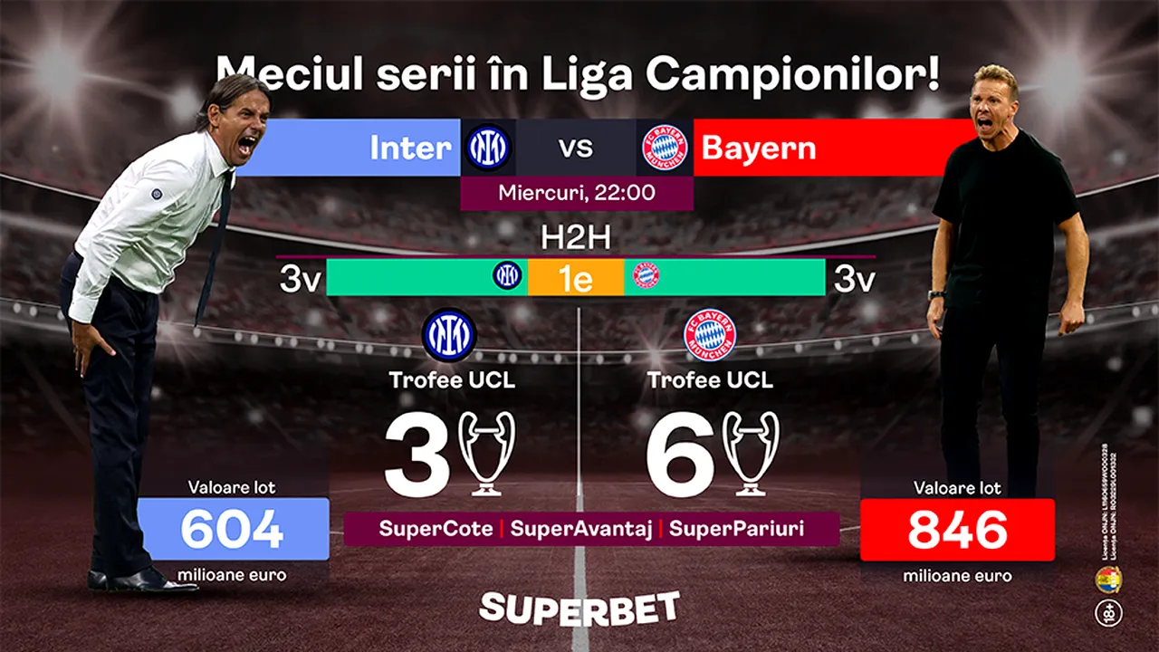 ADVERTORIAL | Inter – Bayern: derby în „grupa morții” din Liga Campionilor