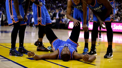 VIDEO | Șoc pentru Oklahoma City Thunder. Kevin Durant, MVP-ul sezonului trecut din NBA, va rata play-off-ul din acest sezon