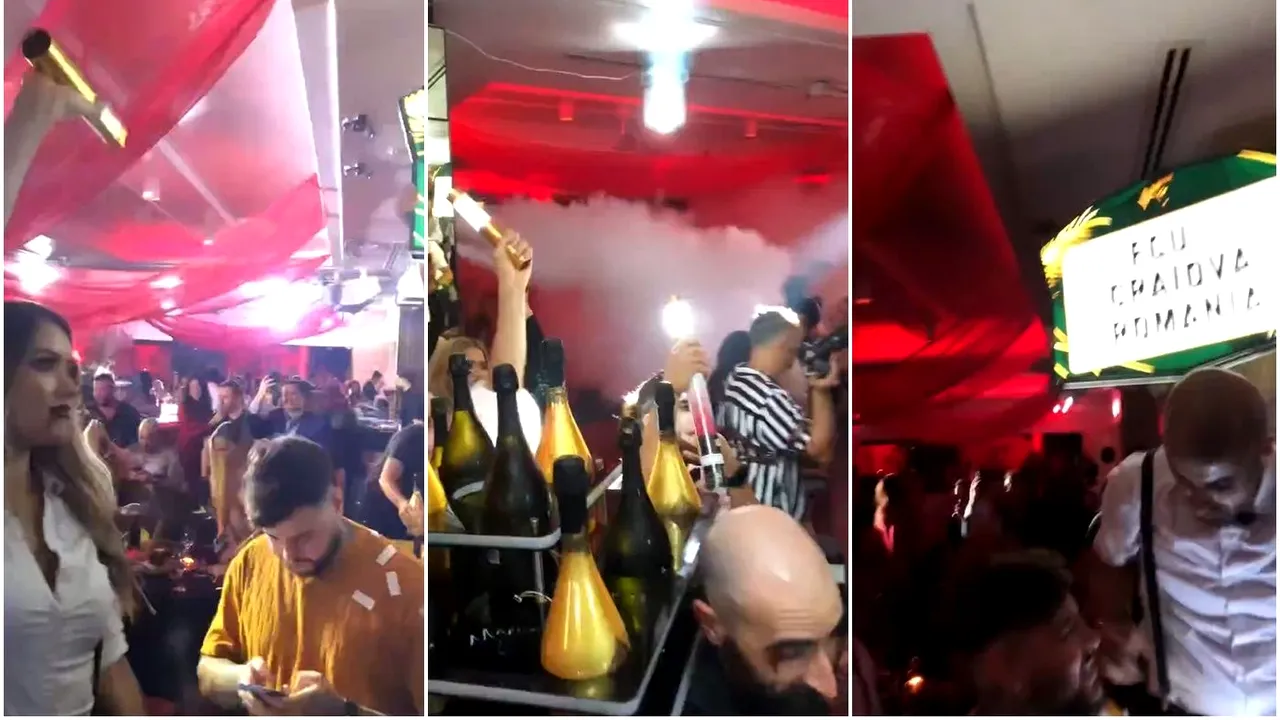 Clubul arde, nu are antrenor, dar Adiță Mititelu se distrează pe bani grei în SUA! Aroganța juniorului într-un club din Miami: i-au adus şampaniile cu dedicație specială pentru FC U Craiova | VIDEO