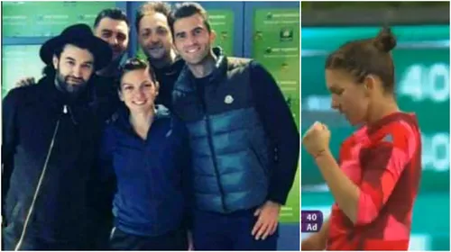 Victorie superbă și pentru fanii români cu… talent FOTO | Halep a fost susținută de Smiley și Tecău la meciul cu Makarova