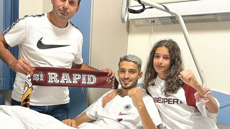 Albion Rrahmani a fost operat! Prima imagine cu atacantul Rapidului de pe patul de spital. Când va reveni pe teren