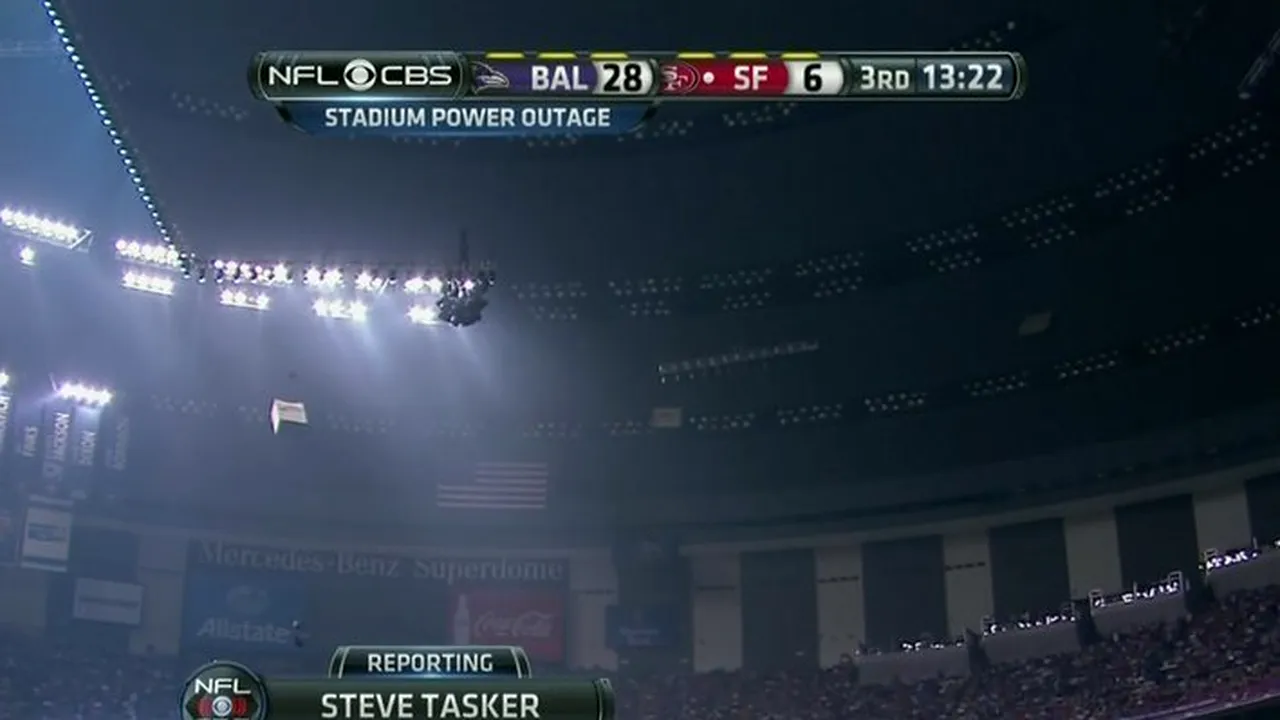 Premieră în Super Bowl!** Instalația electrică a cedat! Super Dome-ul din New Orleans a rămas fără curent!