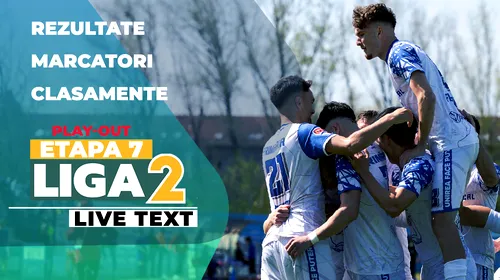 Final în play-out-ul Ligii 2. CSM Focșani e a doua echipă retrogradată. Chindia și CSC Dumbrăvița joacă baraj de menținere. Medie de peste trei goluri în etapa 7