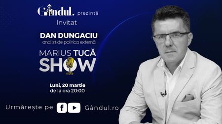 Marius Tucă Show începe luni, 20 martie, de la ora 20.00, live pe gândul.ro
