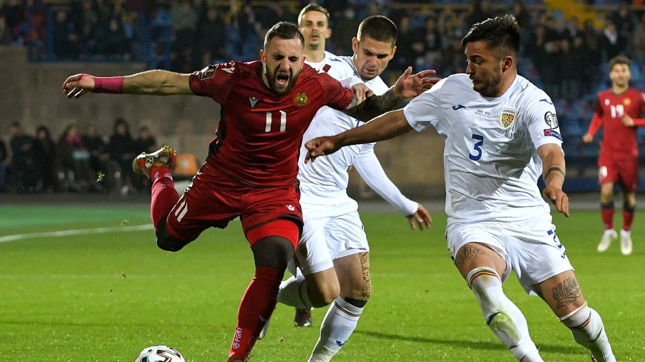 Armenia - România 3-2, în Grupa J din preliminariile CM 2022 Qatar | Dezastru la Erevan! Pușcaș și Crețu își bat joc de dubla lui Cicâldău și tricolorii pierd dramatic