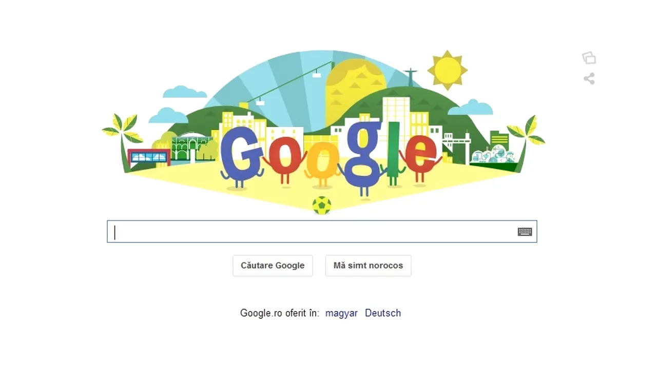 Campionatul Mondial de Fotbal 2014, celebrat astăzi de Google printr-un Doodle special