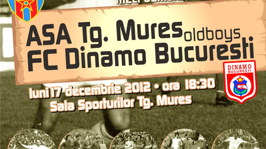 Luni, târgumureșenii au spectacol:** meci demonstrativ de old-boys ASA - Dinamo