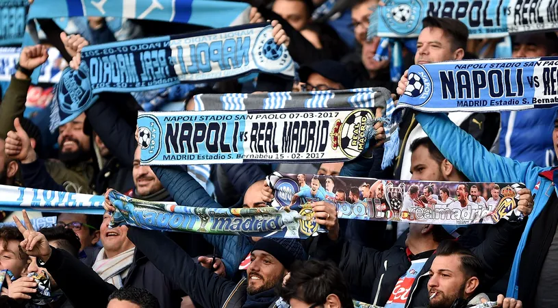 Trup și suflet pentru culori! Imagini incredibile cu fanii lui Napoli care au venit la stadion cu 6 ore înainte de returul decisiv cu Real Madrid
