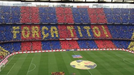 Coregrafie impresionantă pe Camp Nou! Catalanii, alături de Tito Vilanova