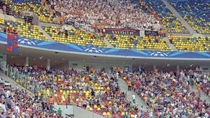 Picătura albă și fundalul roș-albastru! Așa s-a trăit meciul dintre Steaua și Legia pe Național Arena 