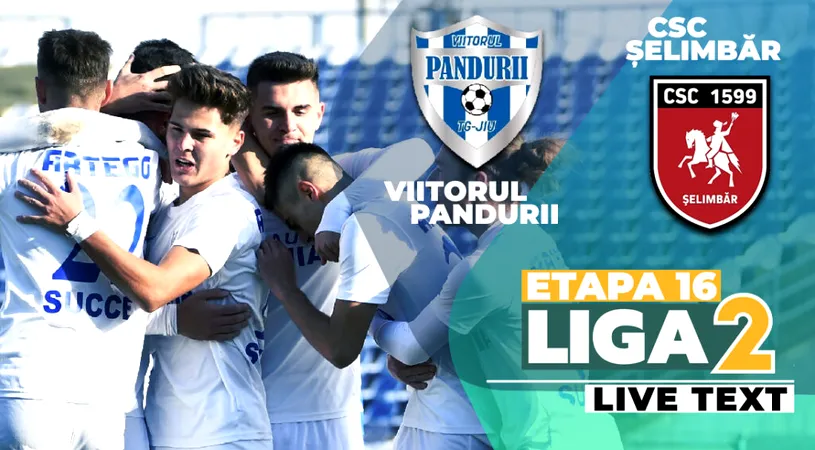 CSC Șelimbăr câștigă întâlnirea cu Viitorul Pandurii și este prima echipă calificată matematic în play-off în acest sezon. Toate golurile, înscrise în repriza a doua