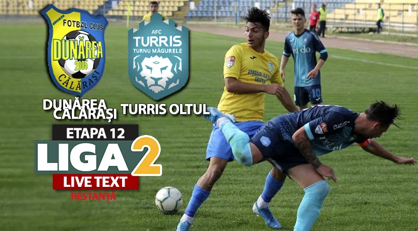 Dunărea Călărași și Turris Oltul și-au luat câte un punct din meciul restant din etapa a 12-a a Ligii 2. Valentin Alexandru a egalat pe final