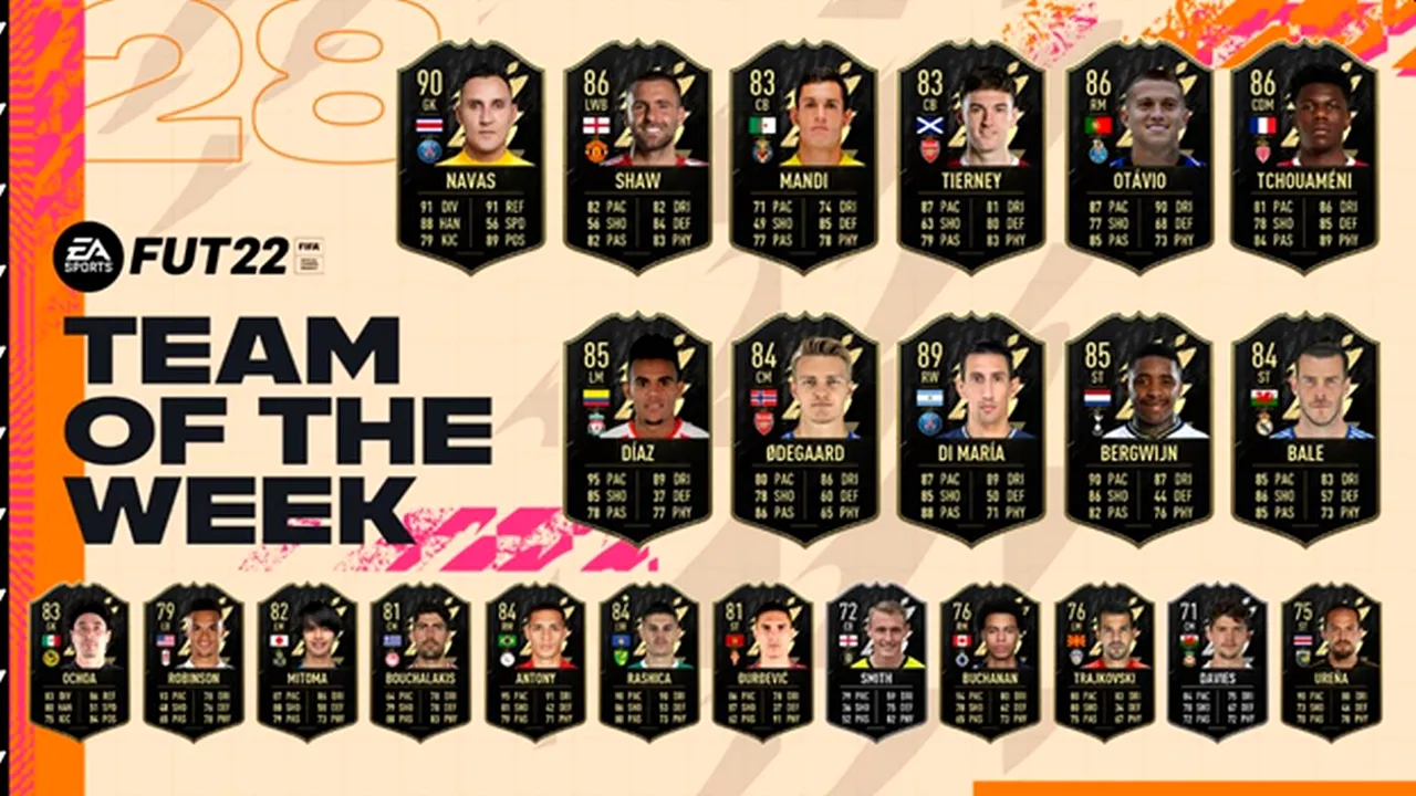Team Of The Week în FIFA 22! Echipa săptămânii vine cu super carduri pentru modul Ultimate Team