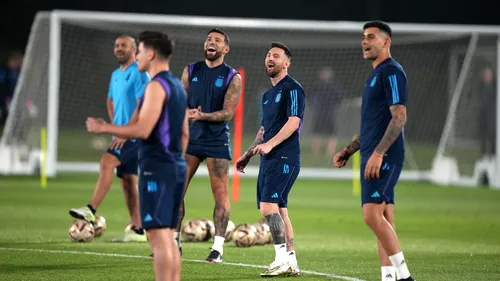 Argentina, cu zâmbetul pe buze la ultimul antrenament. Leo Messi și Rodrigo De Paul au fost „sufletul” ședinței de pregătire, înaintea finalei de Mondial | GALERIE FOTO