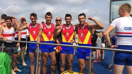 Aur mondial la canotaj! Juniorii din echipajul de 4 rame s-au clasat pe primul loc la CM de la Rotterdam, cu un nou record mondial