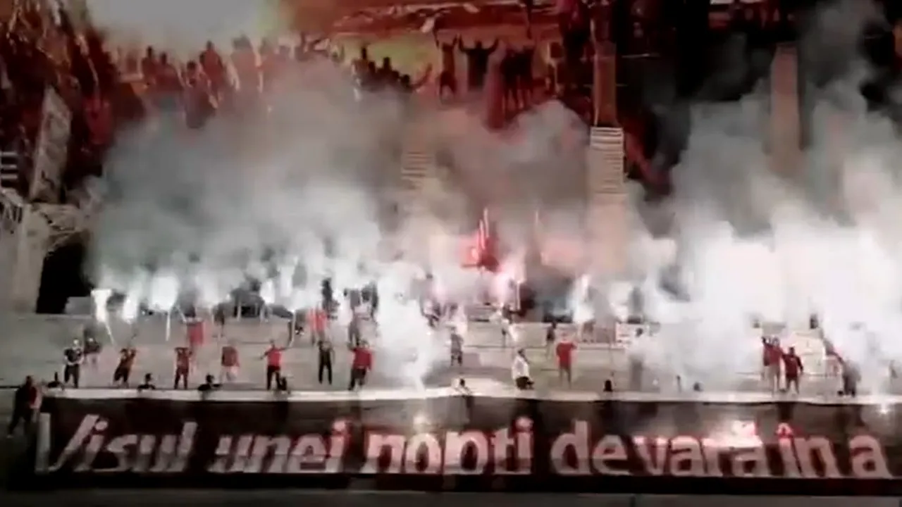 97 de ani de istorie! Sărbătoare în Giulești la miezul nopții. Fanii au venit pe stadionul aflat în construcție unde au afișat un banner și au aprins torțe | VIDEO