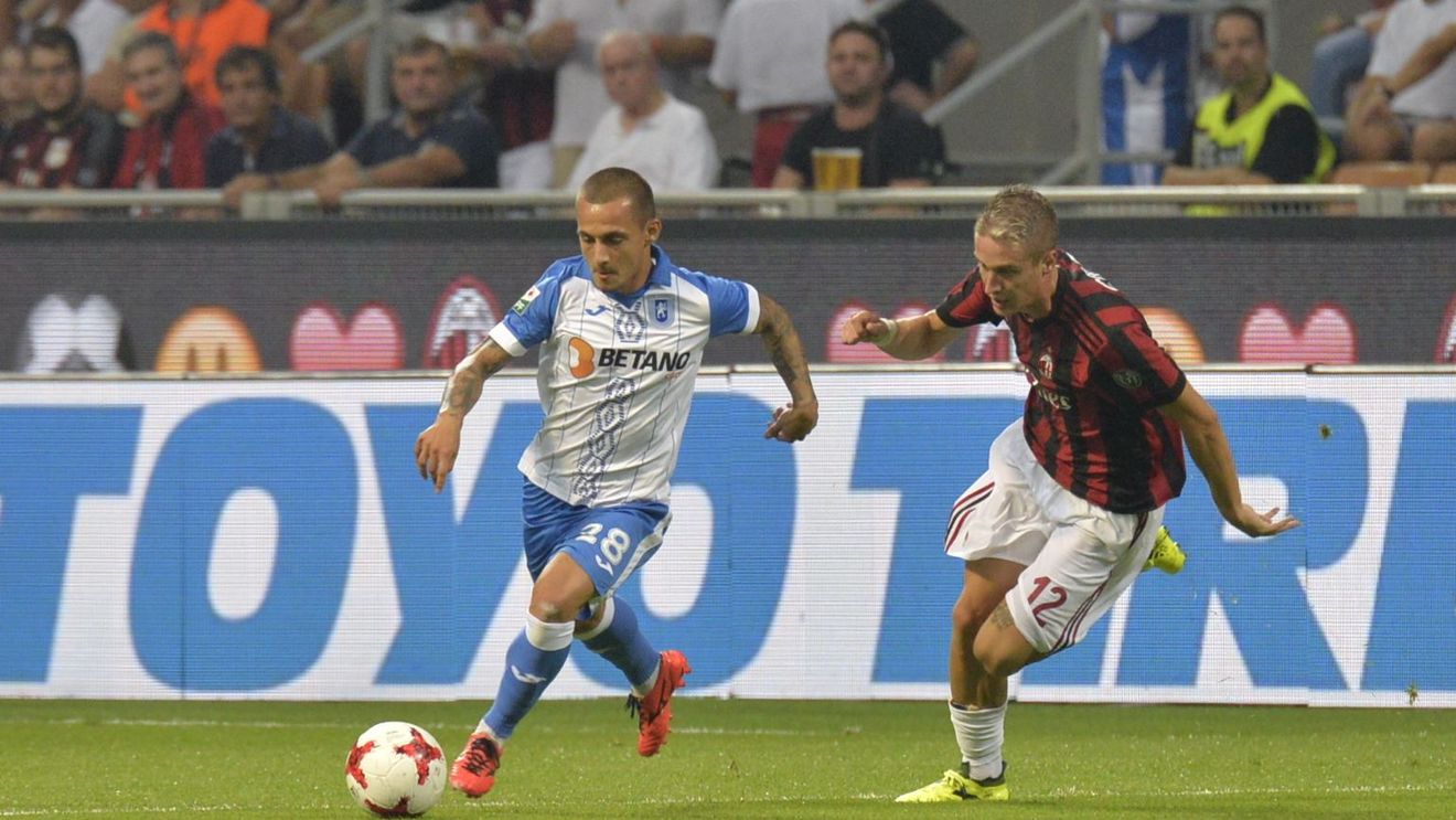 N-a fost DEVIS! AC Milan - CS U Craiova 2-0, după reușita lui Bonaventura și golul din offside al lui Cutrone. Mitriță a ratat incredibil la 1-0 pentru "diavoli"