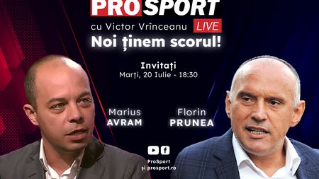 ProSport Live, o nouă ediție premium pe prosport.ro! Florin Prunea și Marius Avram vorbesc despre cele mai noi informații din fotbalul românesc
