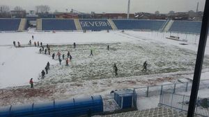 FOTO | Municipalul severinean încă nu-i pregătit pentru primul meci al etapei: "Mâine suplimentăm numărul de oameni"