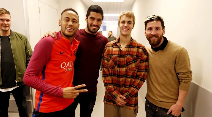 VIDEO | Justin Bieber știe fotbal! S-a antrenat la Barcelona alături de Neymar și Rafinha, apoi s-a întâlnit cu Messi și Suarez