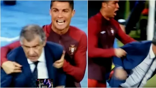 Ronaldo a ieșit după doar 25 de minute, dar chiar și așa a oferit faza finalei. VIDEO GENIAL | Ce îi face CR7 lui Fernando Santos când nu-și mai poate stăpâni emoțiile