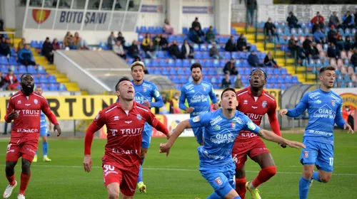 Chindia – FC Botoșani 1-2. Moldovenii egalează Rapidul în fruntea play-out-ului