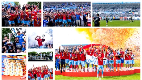 Corvinul, a noua campioană în Liga 2 care primește trofeul competiției! N-a câștigat la ultimul joc oficial disputat pe bătrânul stadion din Hunedoara, dar l-a umplut de bucurie!