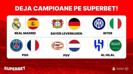 Cote de la 1.25 la 50.00 plătite în avans de Superbet! Deja campioane și golgheteri grație Pariurilor Antepost