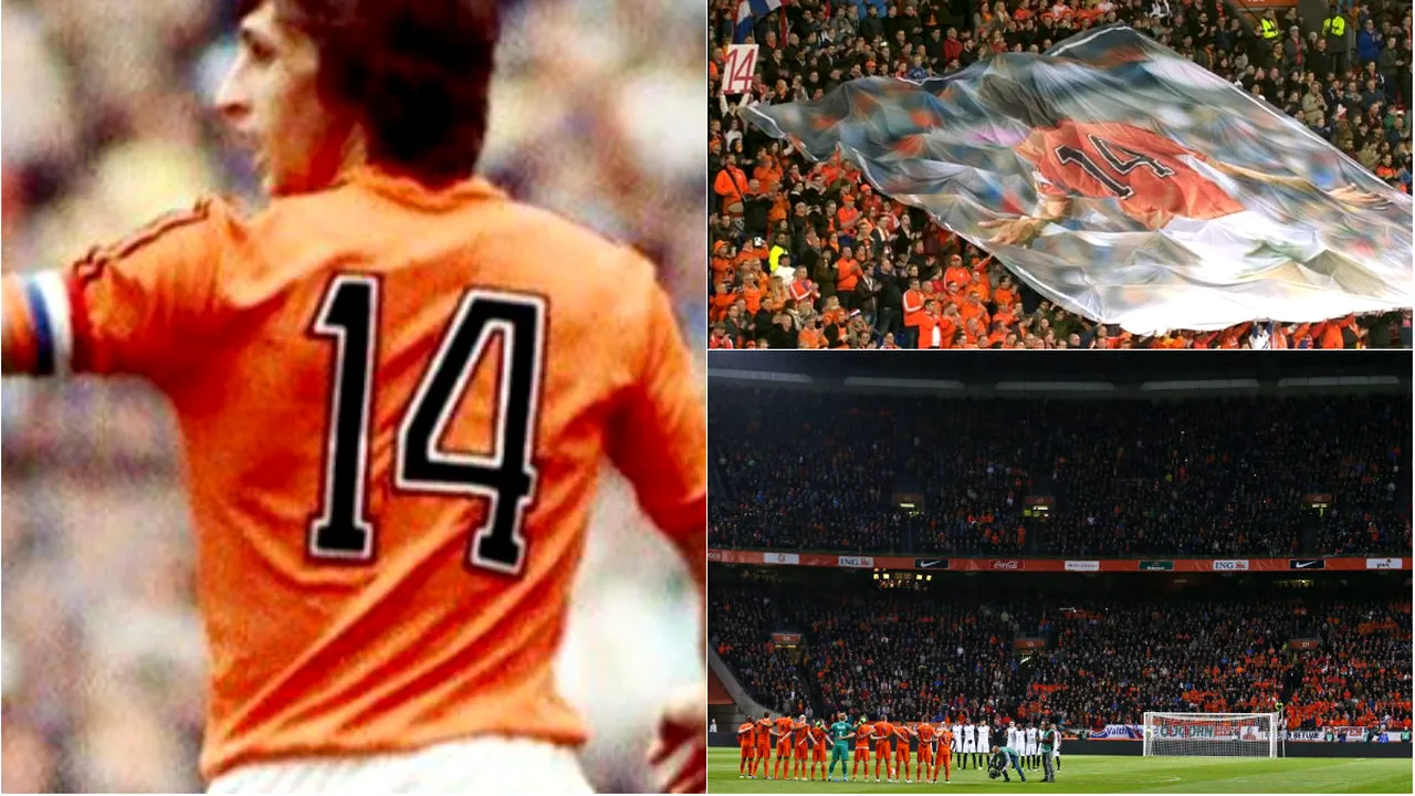 Fotbalul s-a OPRIT pentru Johan Cruyff. Momente emoționante în Olanda - Franța! Reacția publicului de pe ArenA în minutul 14