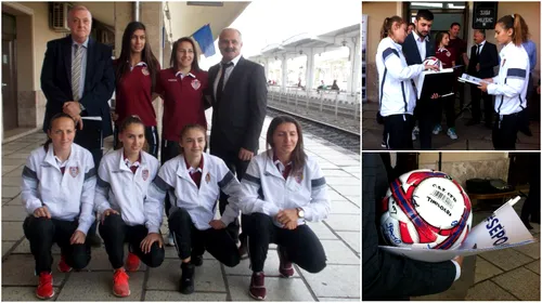 Nu degeaba joacă pentru CFR! Fotbalistele de la echipa feroviară a Timișoarei, vedetele unei campanii de modernizare a garniturilor de tren | FOTO