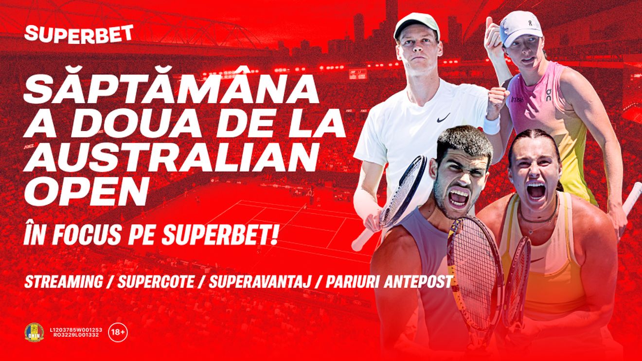 Crema tenisului mondial visează la marele trofeu. Vezi Oferta Superbet pentru fazele finale de la Australian Open. ADVERTORIAL