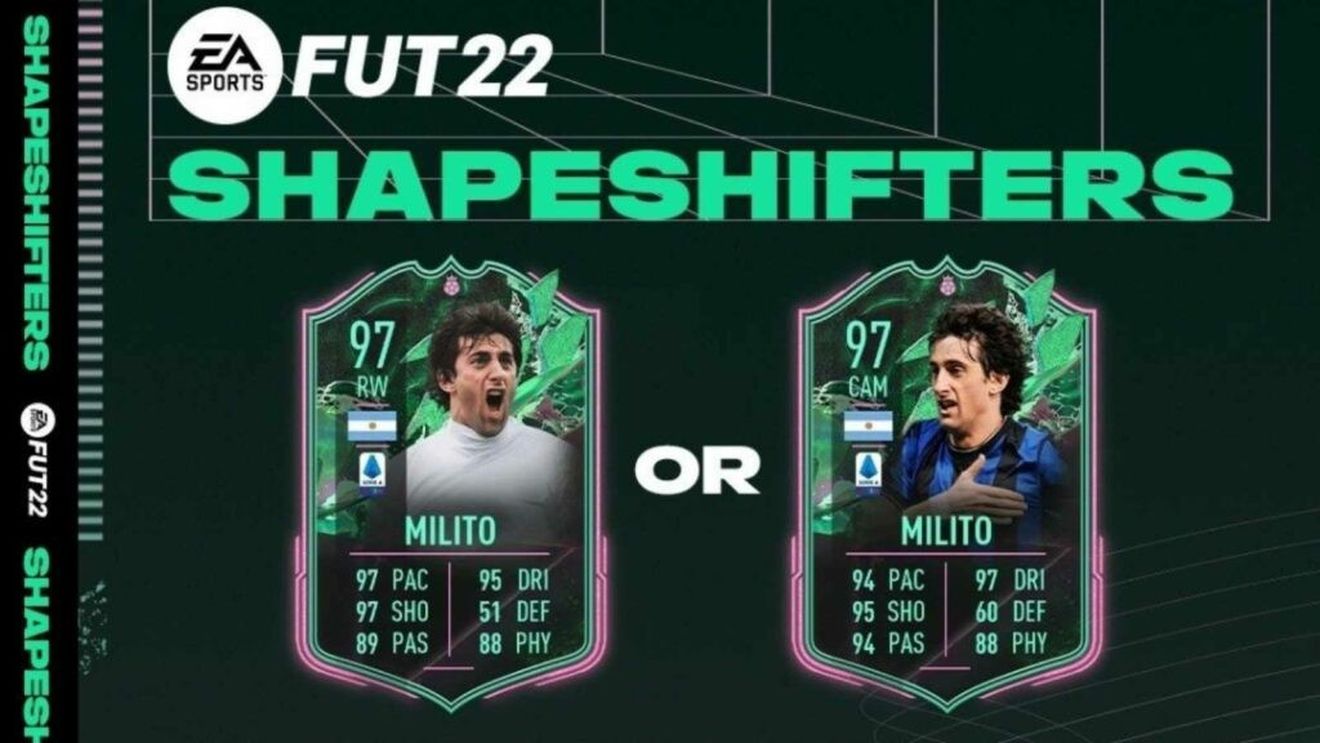 Shapeshifters Diego Milito în FIFA 22! Gamerii pot alege într-un card de mijlocaș sau unul de atacant de bandă
