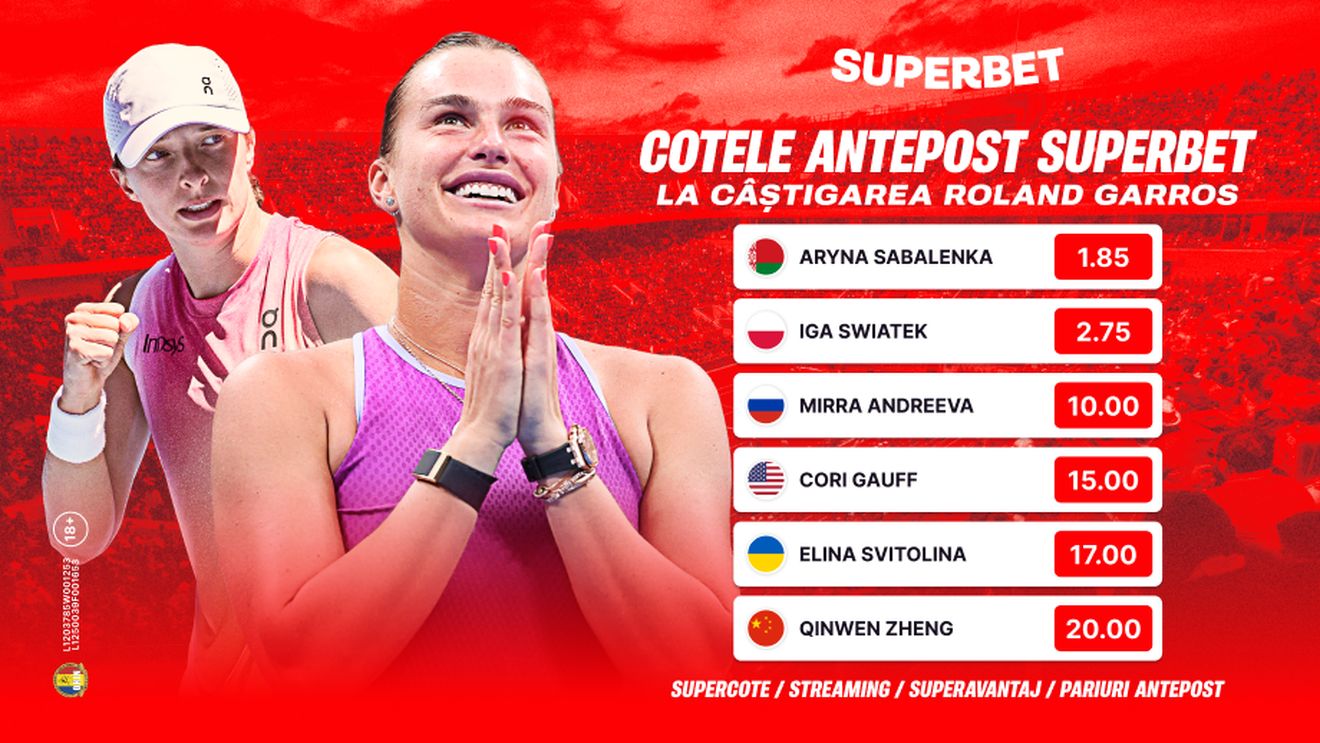 Superstarurile din WTA, gata de bătălia decisivă! Fazele finale de la Roland Garros, live pe Superbet. ADVERTORIAL