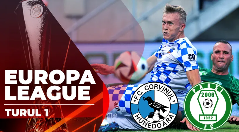 Corvinul pierde returul cu Paksi FC, cu goluri primite pe final la Sibiu, însă scrie istorie cu o calificare în Turul 2 al Europa League