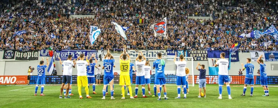 Orele de disputare ale meciurilor din „dubla” Vllaznia Shkoder - Universitatea Craiova, din Conference League! Care e brigada de arbitri a primei manşe