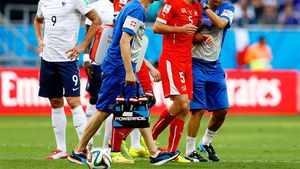 Giroud l-a trimis acasă mai devreme pe Von Bergen. Elvețianul a părăsit Brazilia după fractura suferită în meciul cu Franța