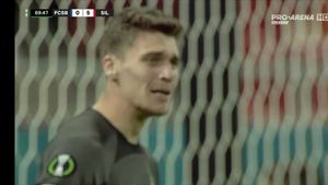 Ștefan Târnovanu, imaginea durerii pe Arena Națională, după ce a izbucnit în plâns! Scene sfâșietoare surprinse la Silkeborg - FCSB | FOTO