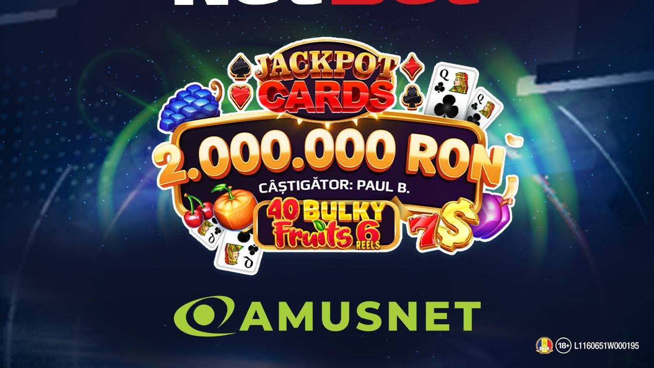(P) Câștig senzațional la NetBet Casino: peste 2 milioane de lei la Jackpot Cards Amusnet