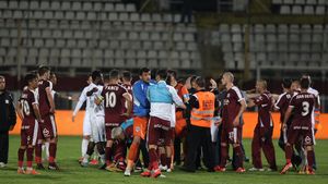 Nervi, pumni și îmbrânceli la Rapid-CSU Craiova. Brancardierii au bruscat jucătorii Craiovei, iar Săpunaru și Bawab și-au împărțit capete în gură. Ce s-a întâmplat cu cei doi la finalul meciului