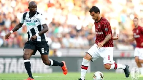 Start fals pentru AC Milan, în Serie A. „Diavolul” a fost răpus pe Dacia Arena