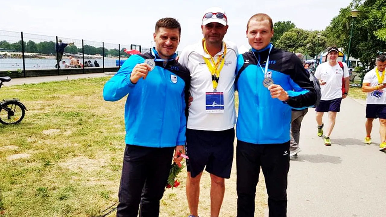 AUR european la kaiac-canoe! Leonid Carp și Victor Mihalachi au câștigat titlul continental la canoe dublu - 500 de metri