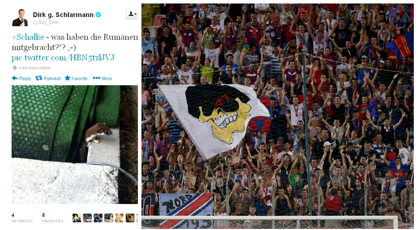 Revoltător! Un jurnalist german, mesaj batjocoritor la adresa românilor! Ce a postat pe Twitter înainte de Schalke - Steaua