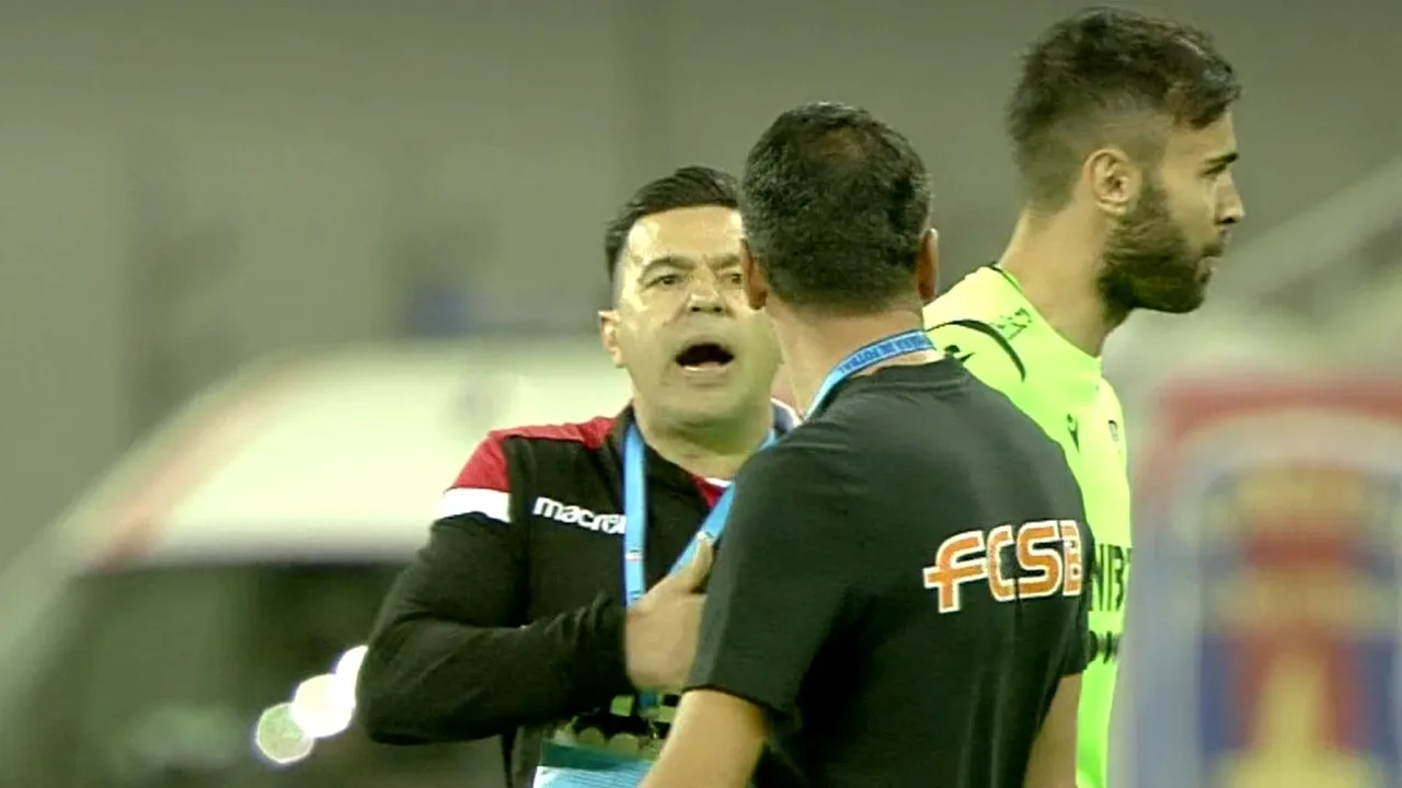 Toni Petrea și Mejias Osorio, scandal la finalul derby-ului FCSB - Dinamo! Gest agresiv al portarului + Cosmin Contra a intervenit între cei doi | FOTO & VIDEO