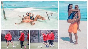 FOTO | Reunirea lui ”U” Cluj l-a prins pe căpitanul Gabi Tamaș pe plajă în Maldive. Costel Enache i-a stabilit fostului internațional ”pedeapsa” pentru a recupera antrenamentele pierdute