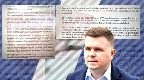 Descoperirea din acte care o poate salva pe Dinamo de plata milionului de euro către Vasile Șiman în „cazul Ionuț Șerban”. Dovada este pe masa judecătorului. FOTO EXCLUSIV
